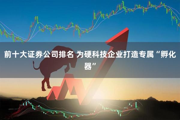 前十大证券公司排名 为硬科技企业打造专属“孵化器”